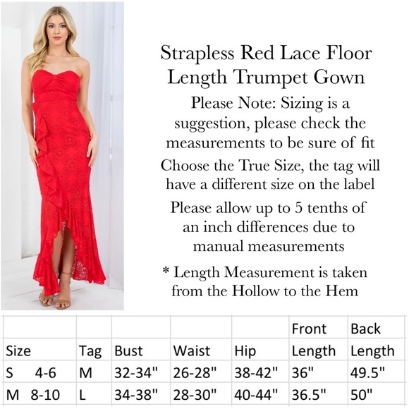 Gorgeous Strapless Red Lace Floor Length Trumpet Gown - Picture 16 of 16